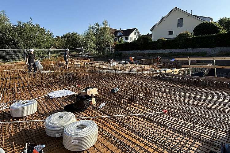Neubauprojekt Eichmatt Eisen legen in Garagendecke